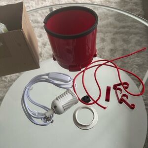 Vibrant Red Ice Bucket Set with Accessories